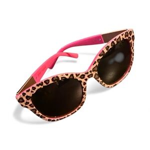 Betsey Johnson Leopard Sunglasses with Pink Highlights